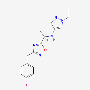 1-ethyl-N-[1-[3-[(4-fluorophenyl)methyl]-1,2,4-oxadiazol-5-yl]ethyl]pyrazol-4-amine