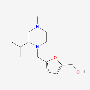 molecular formula C14H24N2O2 B7655285 [5-[(4-Methyl-2-propan-2-ylpiperazin-1-yl)methyl]furan-2-yl]methanol 