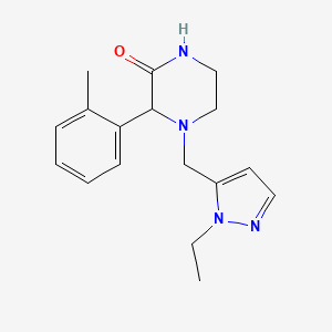 4-[(2-Ethylpyrazol-3-yl)methyl]-3-(2-methylphenyl)piperazin-2-one