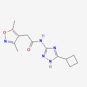 N-(5-cyclobutyl-1H-1,2,4-triazol-3-yl)-2-(3,5-dimethyl-1,2-oxazol-4-yl)acetamide