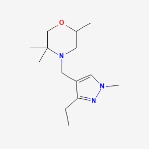 4-[(3-Ethyl-1-methylpyrazol-4-yl)methyl]-2,5,5-trimethylmorpholine