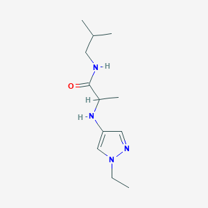 molecular formula C12H22N4O B7655373 2-[(1-ethylpyrazol-4-yl)amino]-N-(2-methylpropyl)propanamide 