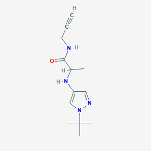 molecular formula C13H20N4O B7655400 2-[(1-tert-butylpyrazol-4-yl)amino]-N-prop-2-ynylpropanamide 