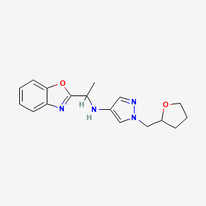 N-[1-(1,3-benzoxazol-2-yl)ethyl]-1-(oxolan-2-ylmethyl)pyrazol-4-amine