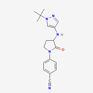 4-[3-[(1-Tert-butylpyrazol-4-yl)amino]-2-oxopyrrolidin-1-yl]benzonitrile