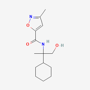 molecular formula C14H22N2O3 B7655468 N-(2-cyclohexyl-1-hydroxypropan-2-yl)-3-methyl-1,2-oxazole-5-carboxamide 