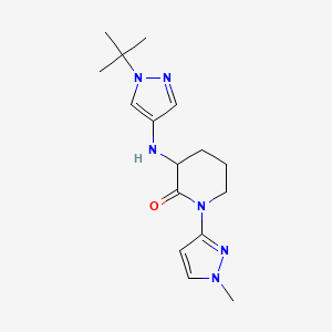 3-[(1-Tert-butylpyrazol-4-yl)amino]-1-(1-methylpyrazol-3-yl)piperidin-2-one