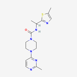 4-(2-methylpyrimidin-4-yl)-N-[1-(5-methyl-1,3-thiazol-2-yl)ethyl]piperazine-1-carboxamide