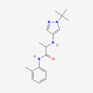 molecular formula C17H24N4O B7655494 2-[(1-tert-butylpyrazol-4-yl)amino]-N-(2-methylphenyl)propanamide 