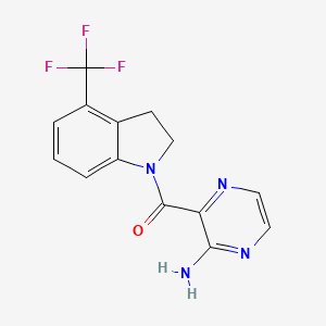 (3-Aminopyrazin-2-yl)-[4-(trifluoromethyl)-2,3-dihydroindol-1-yl]methanone