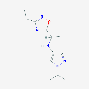 N-[1-(3-ethyl-1,2,4-oxadiazol-5-yl)ethyl]-1-propan-2-ylpyrazol-4-amine