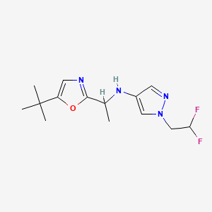 N-[1-(5-tert-butyl-1,3-oxazol-2-yl)ethyl]-1-(2,2-difluoroethyl)pyrazol-4-amine