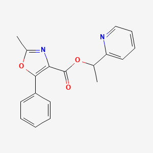 1-Pyridin-2-ylethyl 2-methyl-5-phenyl-1,3-oxazole-4-carboxylate