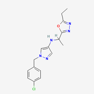 1-[(4-chlorophenyl)methyl]-N-[1-(5-ethyl-1,3,4-oxadiazol-2-yl)ethyl]pyrazol-4-amine