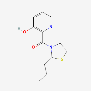 molecular formula C12H16N2O2S B7655584 (3-Hydroxypyridin-2-yl)-(2-propyl-1,3-thiazolidin-3-yl)methanone 