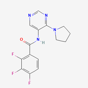 molecular formula C15H13F3N4O B7655617 2,3,4-trifluoro-N-(4-pyrrolidin-1-ylpyrimidin-5-yl)benzamide 