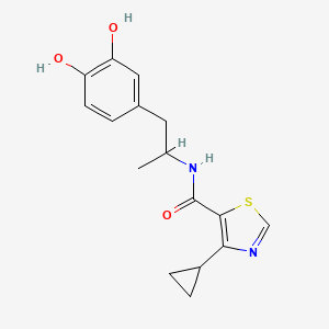 4-cyclopropyl-N-[1-(3,4-dihydroxyphenyl)propan-2-yl]-1,3-thiazole-5-carboxamide