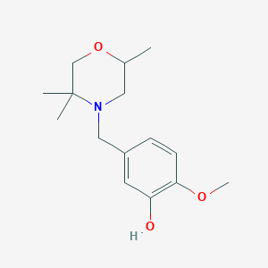 molecular formula C15H23NO3 B7655656 2-Methoxy-5-[(2,5,5-trimethylmorpholin-4-yl)methyl]phenol 