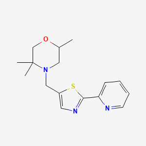 2,5,5-Trimethyl-4-[(2-pyridin-2-yl-1,3-thiazol-5-yl)methyl]morpholine