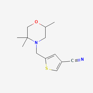 molecular formula C13H18N2OS B7655662 5-[(2,5,5-Trimethylmorpholin-4-yl)methyl]thiophene-3-carbonitrile 