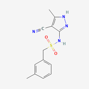 molecular formula C13H14N4O2S B7655677 N-(4-cyano-5-methyl-1H-pyrazol-3-yl)-1-(3-methylphenyl)methanesulfonamide 