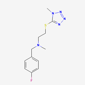 N-[(4-fluorophenyl)methyl]-N-methyl-2-(1-methyltetrazol-5-yl)sulfanylethanamine