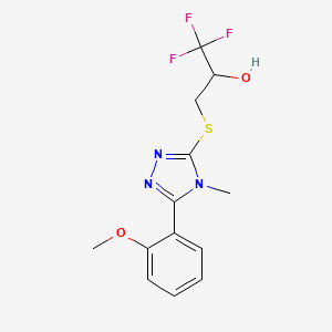 1,1,1-Trifluoro-3-[[5-(2-methoxyphenyl)-4-methyl-1,2,4-triazol-3-yl]sulfanyl]propan-2-ol