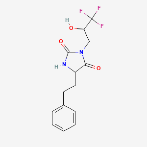 5-(2-Phenylethyl)-3-(3,3,3-trifluoro-2-hydroxypropyl)imidazolidine-2,4-dione