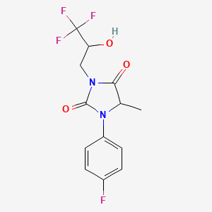 1-(4-Fluorophenyl)-5-methyl-3-(3,3,3-trifluoro-2-hydroxypropyl)imidazolidine-2,4-dione