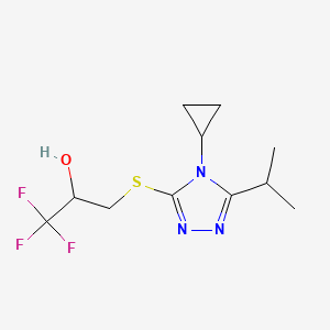 3-[(4-Cyclopropyl-5-propan-2-yl-1,2,4-triazol-3-yl)sulfanyl]-1,1,1-trifluoropropan-2-ol