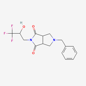 molecular formula C16H17F3N2O3 B7655873 2-Benzyl-5-(3,3,3-trifluoro-2-hydroxypropyl)-1,3,3a,6a-tetrahydropyrrolo[3,4-c]pyrrole-4,6-dione 