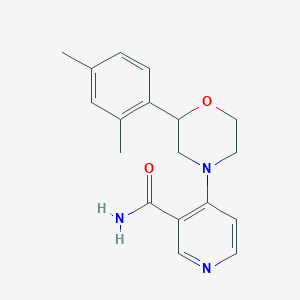 4-[2-(2,4-Dimethylphenyl)morpholin-4-yl]pyridine-3-carboxamide