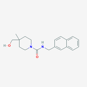 molecular formula C19H24N2O2 B7655912 4-(hydroxymethyl)-4-methyl-N-(naphthalen-2-ylmethyl)piperidine-1-carboxamide 