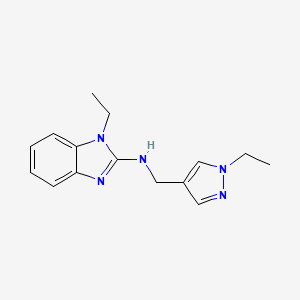 1-ethyl-N-[(1-ethylpyrazol-4-yl)methyl]benzimidazol-2-amine