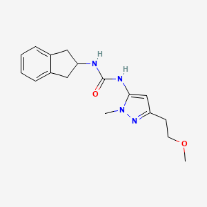 molecular formula C17H22N4O2 B7655935 1-(2,3-dihydro-1H-inden-2-yl)-3-[5-(2-methoxyethyl)-2-methylpyrazol-3-yl]urea 