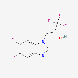 molecular formula C10H7F5N2O B7655942 3-(5,6-Difluorobenzimidazol-1-yl)-1,1,1-trifluoropropan-2-ol 