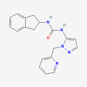 1-(2,3-dihydro-1H-inden-2-yl)-3-[2-(pyridin-2-ylmethyl)pyrazol-3-yl]urea