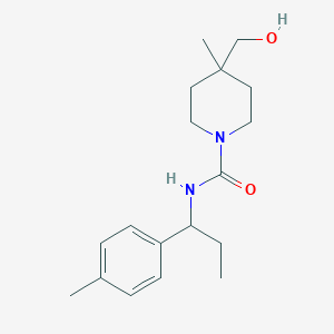 4-(hydroxymethyl)-4-methyl-N-[1-(4-methylphenyl)propyl]piperidine-1-carboxamide