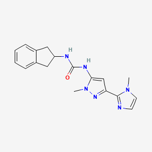 1-(2,3-dihydro-1H-inden-2-yl)-3-[2-methyl-5-(1-methylimidazol-2-yl)pyrazol-3-yl]urea