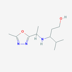 4-Methyl-3-[1-(5-methyl-1,3,4-oxadiazol-2-yl)ethylamino]pentan-1-ol