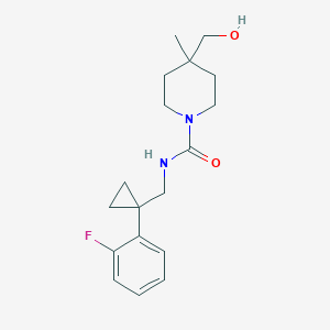 N-[[1-(2-fluorophenyl)cyclopropyl]methyl]-4-(hydroxymethyl)-4-methylpiperidine-1-carboxamide