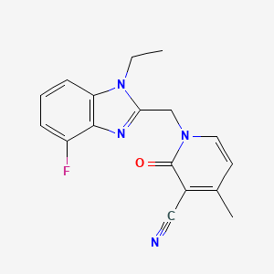 1-[(1-Ethyl-4-fluorobenzimidazol-2-yl)methyl]-4-methyl-2-oxopyridine-3-carbonitrile