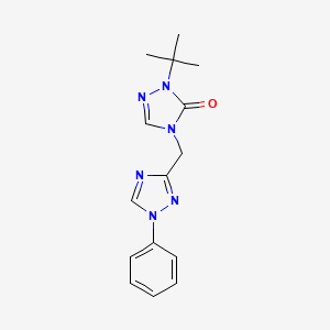 molecular formula C15H18N6O B7656077 2-Tert-butyl-4-[(1-phenyl-1,2,4-triazol-3-yl)methyl]-1,2,4-triazol-3-one 