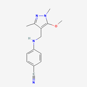 4-[(5-Methoxy-1,3-dimethylpyrazol-4-yl)methylamino]benzonitrile