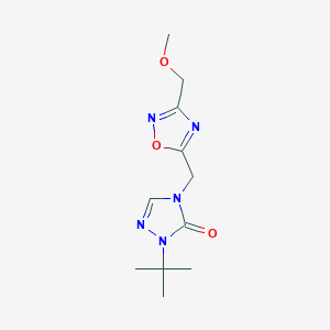 2-Tert-butyl-4-[[3-(methoxymethyl)-1,2,4-oxadiazol-5-yl]methyl]-1,2,4-triazol-3-one