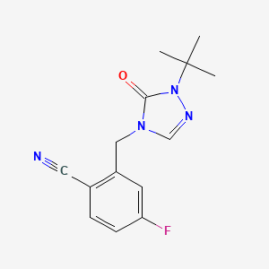 2-[(1-Tert-butyl-5-oxo-1,2,4-triazol-4-yl)methyl]-4-fluorobenzonitrile