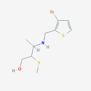 3-[(3-Bromothiophen-2-yl)methylamino]-2-methylsulfanylbutan-1-ol