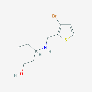 molecular formula C10H16BrNOS B7656223 3-[(3-Bromothiophen-2-yl)methylamino]pentan-1-ol 