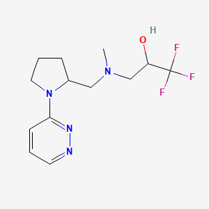 1,1,1-Trifluoro-3-[methyl-[(1-pyridazin-3-ylpyrrolidin-2-yl)methyl]amino]propan-2-ol