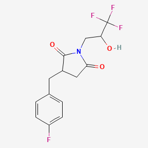 3-[(4-Fluorophenyl)methyl]-1-(3,3,3-trifluoro-2-hydroxypropyl)pyrrolidine-2,5-dione